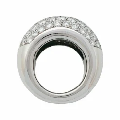 Bague pavage en or blanc, diamants.