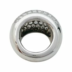 Bague pavage en or blanc, diamants.