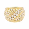 Bague pavage or jaune, diamants.