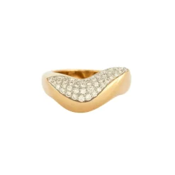 Bague pavée de diamants en or jaune