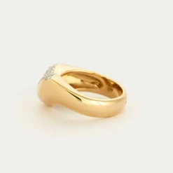 Bague pavée de diamants en or jaune