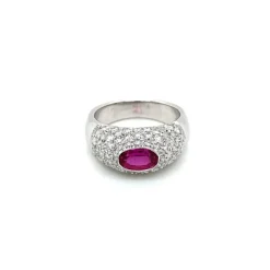 Bague pavée Diamants Rubis