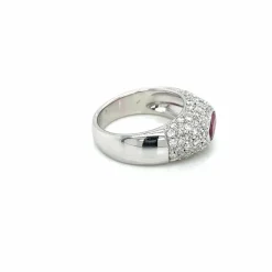 Bague pavée Diamants Rubis