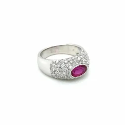 Bague pavée Diamants Rubis