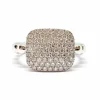 Bague pavée or blanc diamants