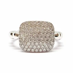 Bague pavée or blanc diamants