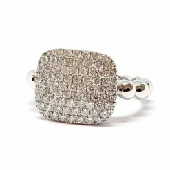 Bague pavée or blanc diamants