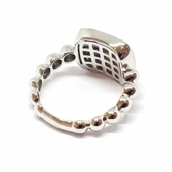 Bague pavée or blanc diamants