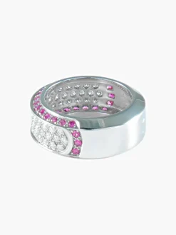 BAGUE PAVEE SAPHIR ROSE