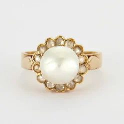Bague Perle baroque Diamants