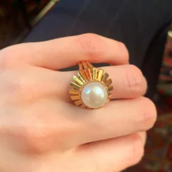 Bague Perle blanche