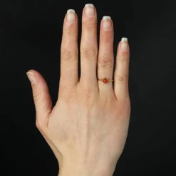 Bague perle de corail or jaune