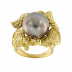 Bague perle de Tahiti et diamants