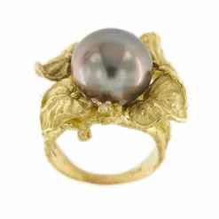 Bague perle de Tahiti et diamants