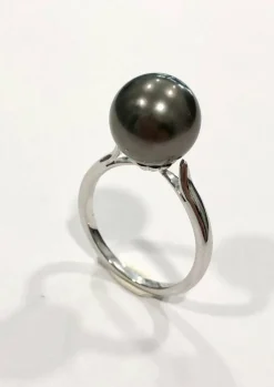 Bague Perle de Tahiti et or blanc