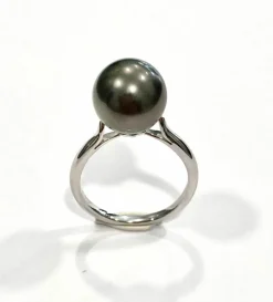 Bague Perle de Tahiti et or blanc