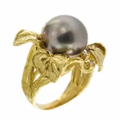 Bague perle de Tahiti et diamants