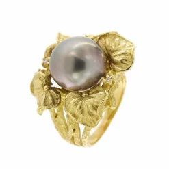 Bague perle de Tahiti et diamants