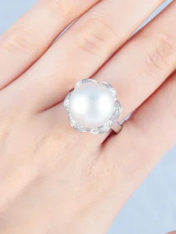 Bague Perle de Tahiti grise