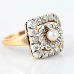 Bague Perle Diamants
