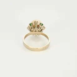 Bague perle diamants