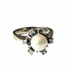 Bague Perle Diamants Or blanc