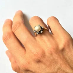 Bague Perle Diamants Or blanc