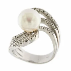 Bague perle et diamants
