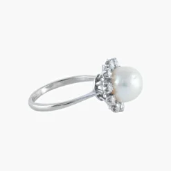 Bague Perle et Diamants