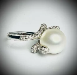 Bague Perle et Diamants