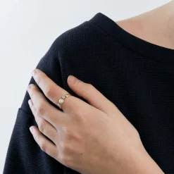 Bague perle et diamants