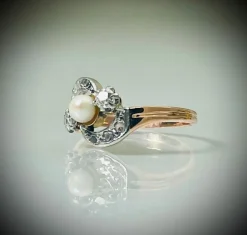 Bague Perle et Diamants