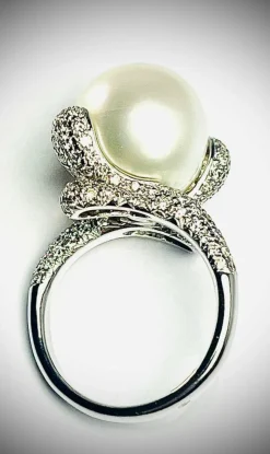 Bague Perle et Diamants