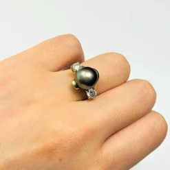 Bague Perle et Diamants Or jaune