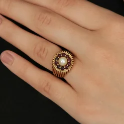 Bague Perle et Grenats