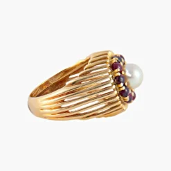 Bague Perle et Grenats