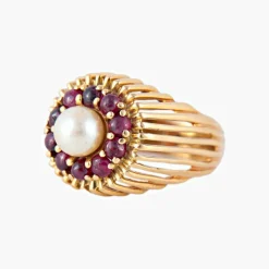 Bague Perle et Grenats