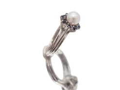 Bague Perle et Saphirs Or