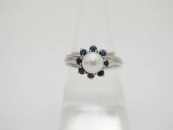 Bague Perle et Saphirs Or