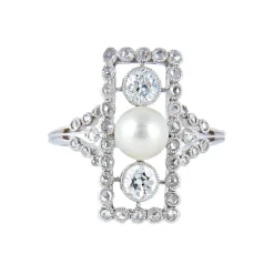 Bague Perle fine Diamants