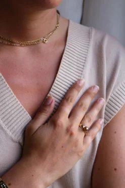 Bague Perle fine dorée