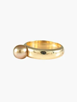 Bague Perle fine dorée