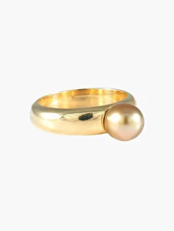 Bague Perle fine dorée