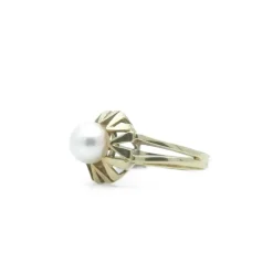 Bague perle géométrique