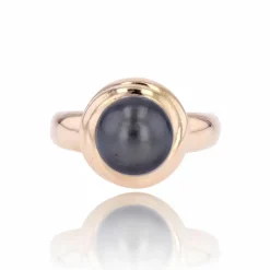 Bague perle grise et or jaune