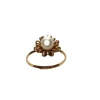 Bague perle monture en or