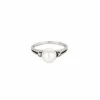 Bague perle or 18 carats diamants taille 50