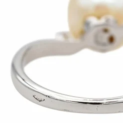 Bague Perle Or blanc Diamant, Perle