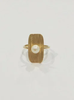 Bague perle or jaune