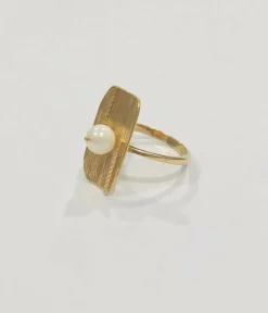 Bague perle or jaune